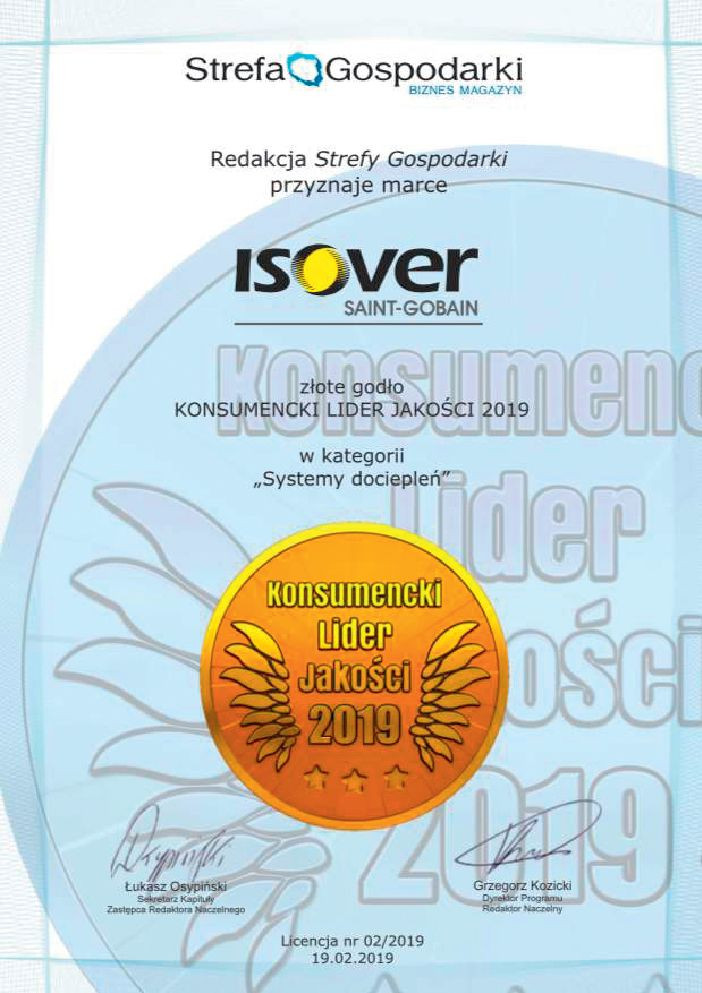 ISOVER ponownie numerem 1 w opinii klientów