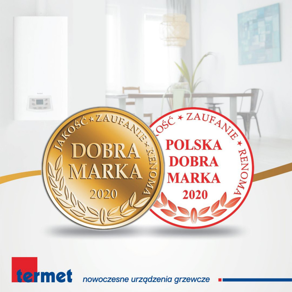 TERMET z tytułem DOBRA MARKA 2020 i POLSKA DOBRA MARKA 2020