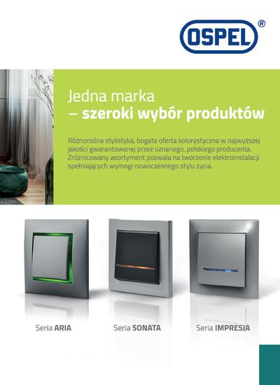 Osprzęt elektroinstalacyjny i oświetlenie