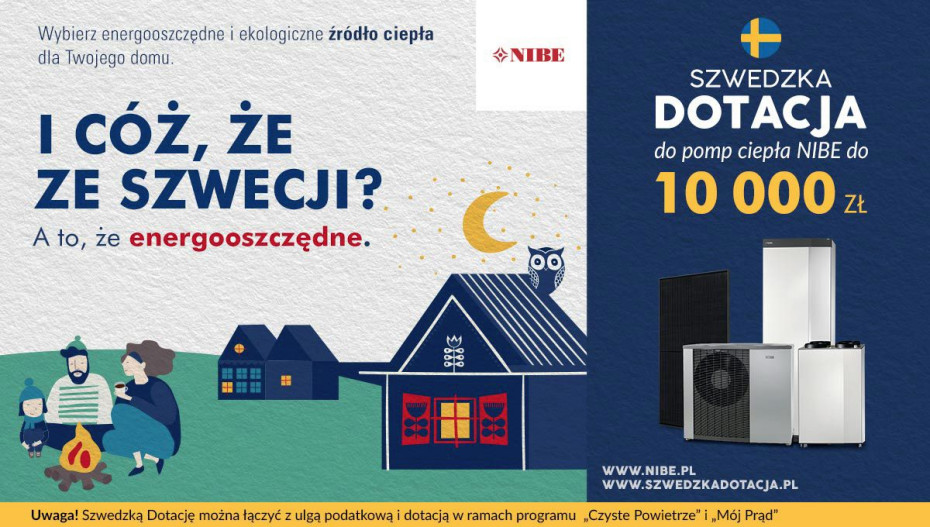 SZWEDZKA DOTACJA do pomp ciepła NIBE do 10 000 zł!