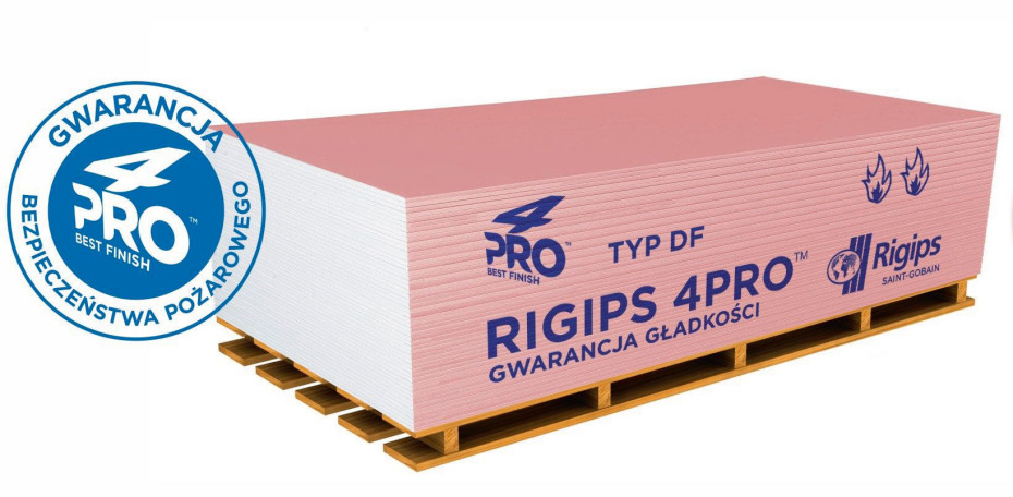 Ogniochronna płyta RIGIPS 4PRO™ Fire+ typ DF