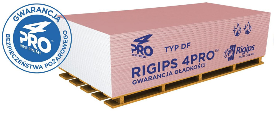 Ogniochronna płyta RIGIPS 4PRO™ FIRE+ typ DF