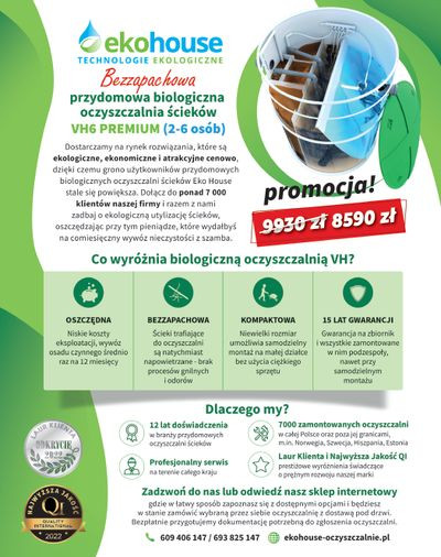 Jakie zalety ma przydomowa oczyszczalnia ścieków?