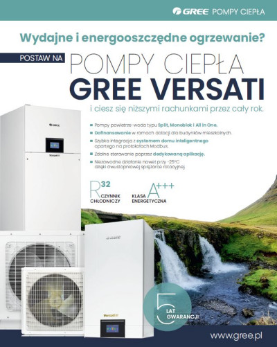 Pompy ciepła Gree Versati w ofercie jubileuszowej