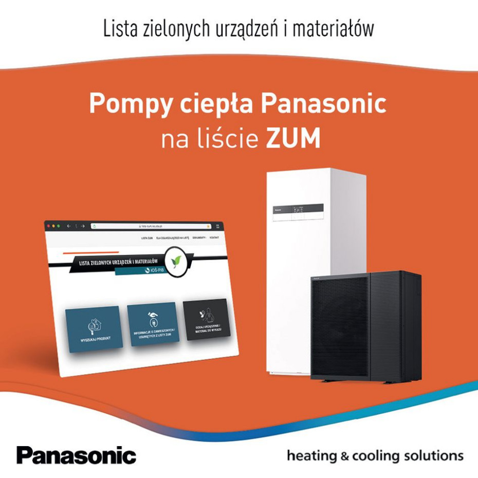 Pompy ciepła Panasonic już dostępne na Liście ZUM