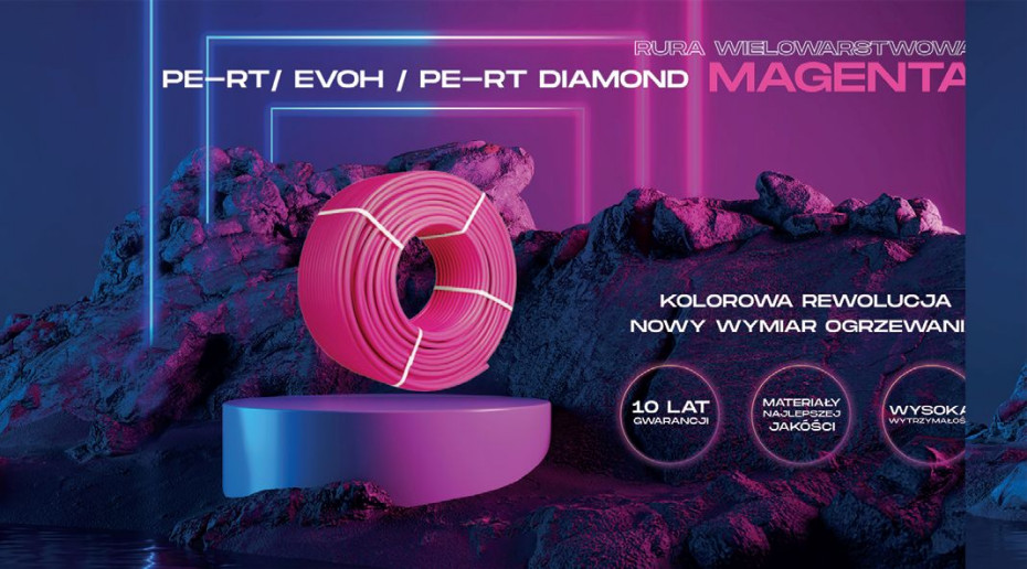 PE-RT/EVOH/PE-RT rura wielowarstwowa Diamond Magenta - ogrzewanie na najwyższym poziomie