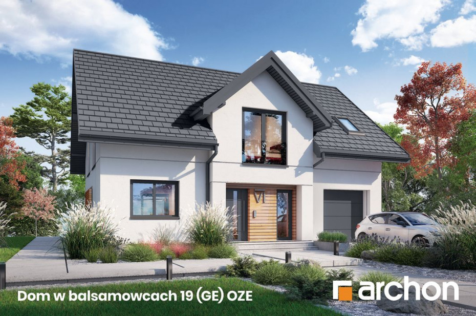 Energooszczędny dom z garażem i efektowną strefą wejściową - zobacz gotowy projekt z kolekcji ARCHON+