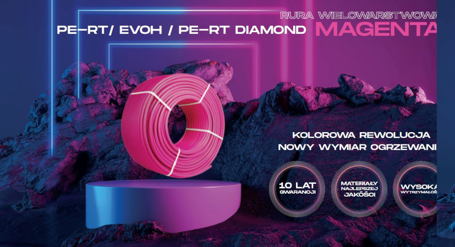 PE-RT/EVOH/PE-RT rura wielowarstwowa DIAMOND MAGENTA