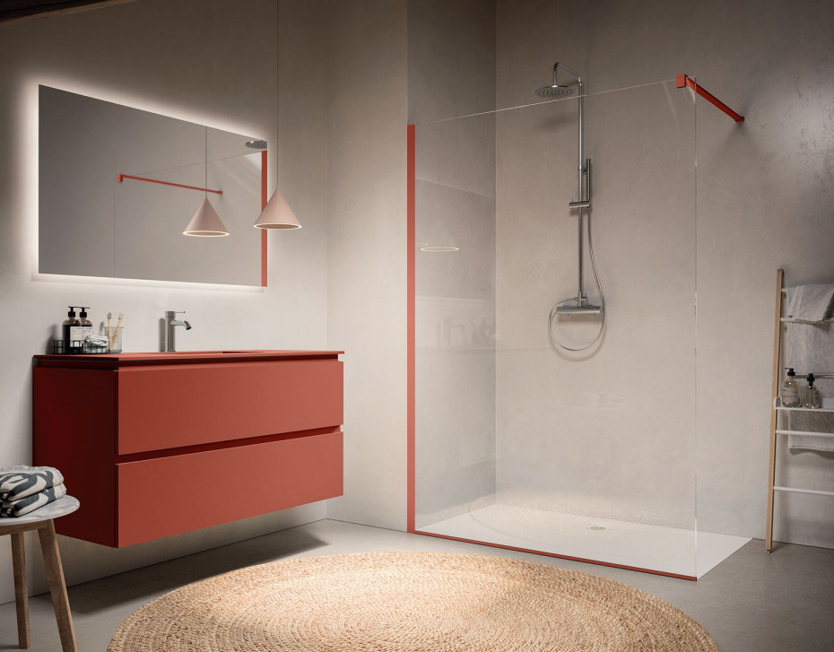 Meble RONAL AMIATA i wolno stojące ścianki walk-in EASY - sposób na nowoczesną łazienkę
