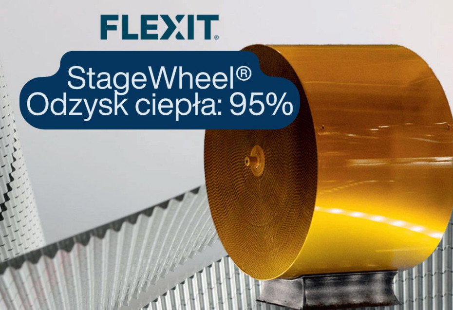 STAGEWHEEL - najnowszy wymiennik obrotowy entalpiczny od FLEXIT z odzyskiem ciepła 95%