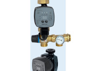 Zespół mieszający do ogrzewania podłogowego z pompą i zaworem trójdrożnym do belek rozdzielaczy