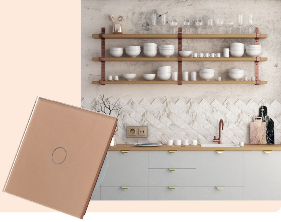 Złote panele szklane LIVOLO