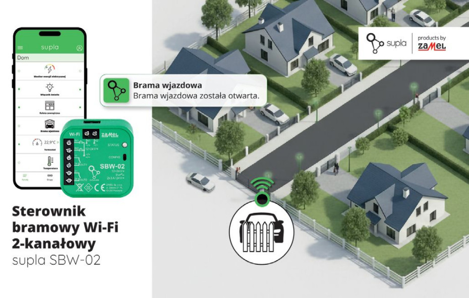 SBW-02 - sterownik bramy i furtki - sterowanie WI-FI