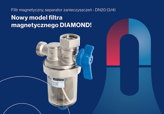 Nowy filtr magnetyczny - separator zanieczyszczeń DN20 (3/4) ART.16T-20