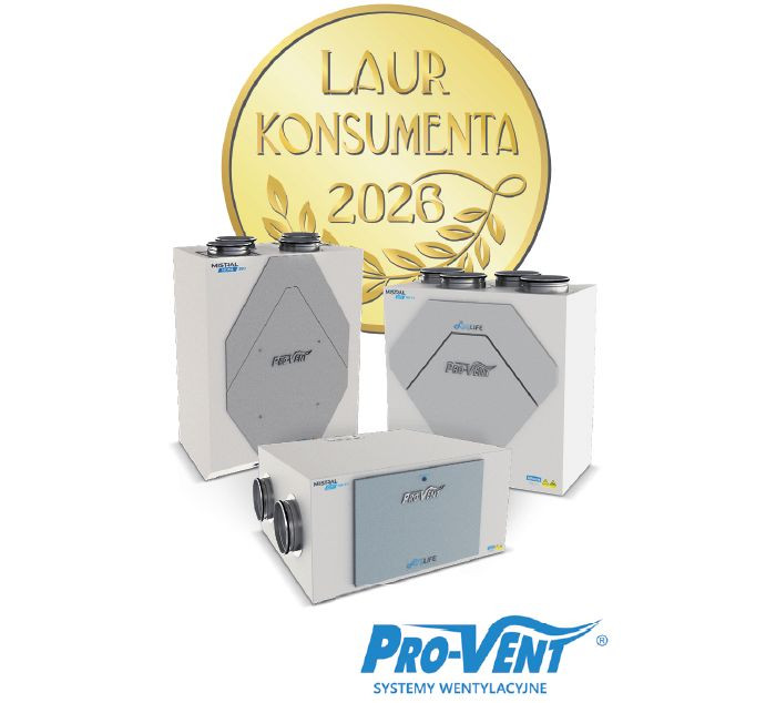 Złoty Laur Konsumenta 2026 dla rekuperatorów MISTRAL marki PRO-VENT