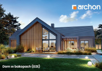 Nowoczesna parterówka ~130 m² z wysokim salonem, 3 sypialniami, gabinetem i dużym garażem - zobacz projekt ARCHON+