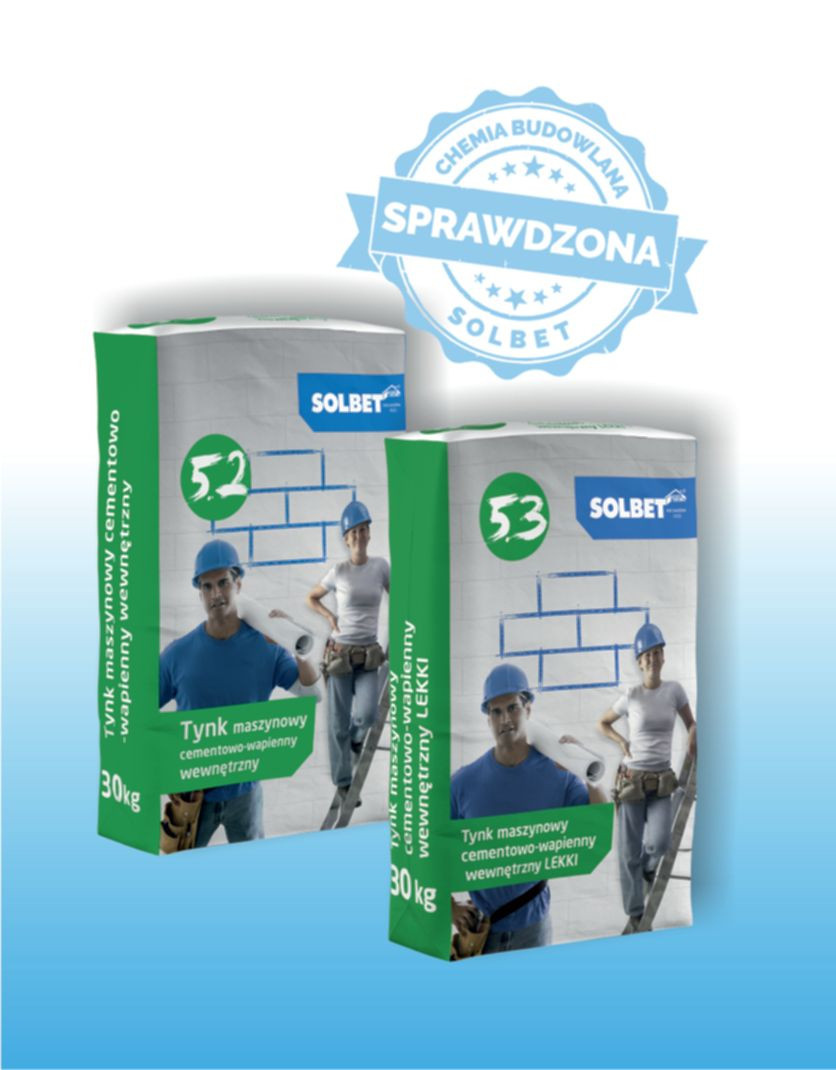 Tynki SOLBET 5.2 i 5.3 - trwałe tynki do wewnątrz