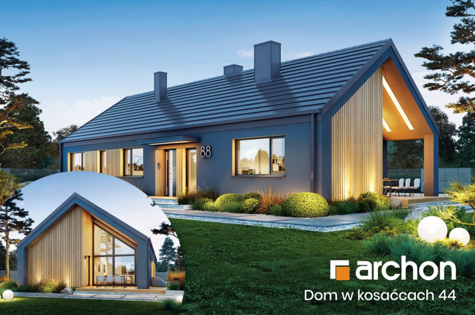 Ekonomiczna w budowie nowoczesna parterówka ok. 120 m² - wysoki salon z jadalnią + 4 pokoje