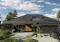 Elegancka rezydencja z antresolą i tarasem nad garażem - HOMEKONCEPT 148